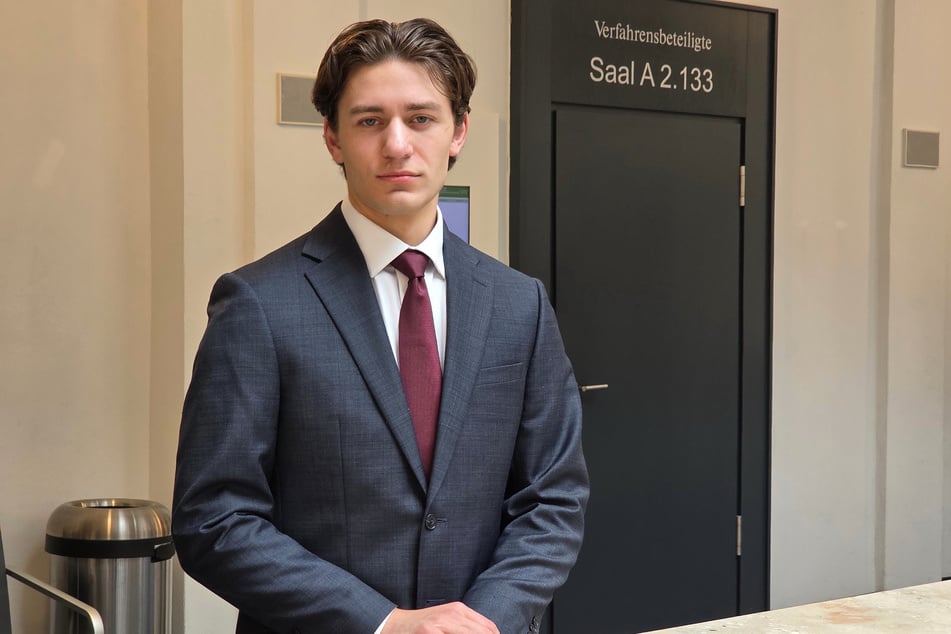 John Rudat (21) kam extra aus Amerika zur Zeugenaussage im Prozess am Landgericht Dresden.