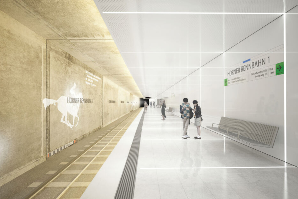 Verkehrsstaatsrat Andreas Rieckhof und Hochbahn-Chef Henrik Falk haben die Architekturentwürfe für die neuen U4 Haltestellen auf der Horner Geest vorgestellt.