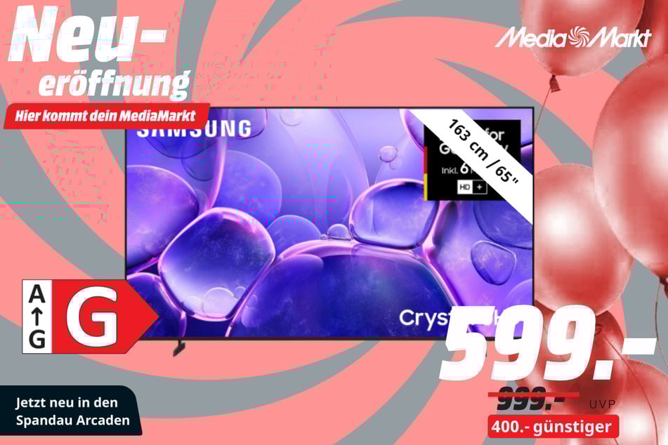 65-Zoll-Samsung-Fernseher für 599 statt 999 Euro.