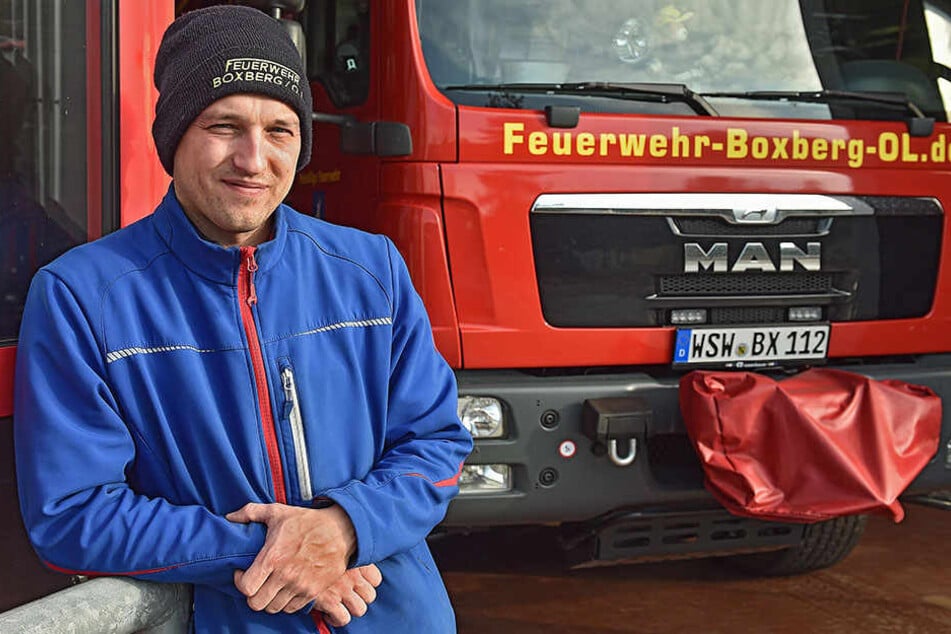Enrico Hundro engagiert sich bei der Boxberger Feuerwehr.