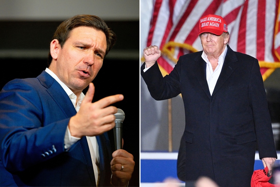 Republican presidential nominee Donald Trump (r.) met with Florida Governor Ron DeSantis over the weekend to "bury the hatchet" and discuss fundraising plans.