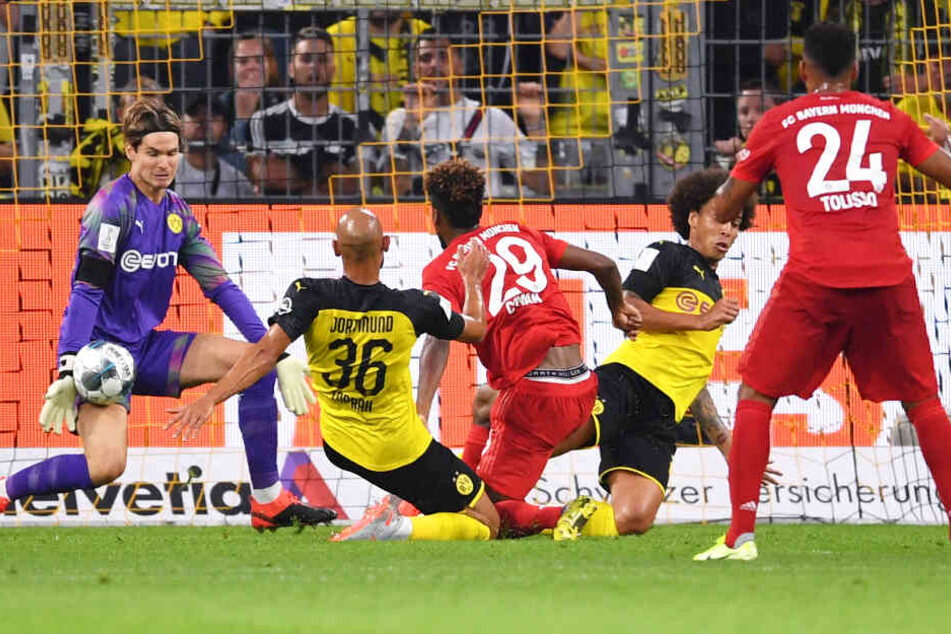 Marwin Hitz im Kasten der Borussia konnte einen Schuss von Kingsley Coman abwehren.