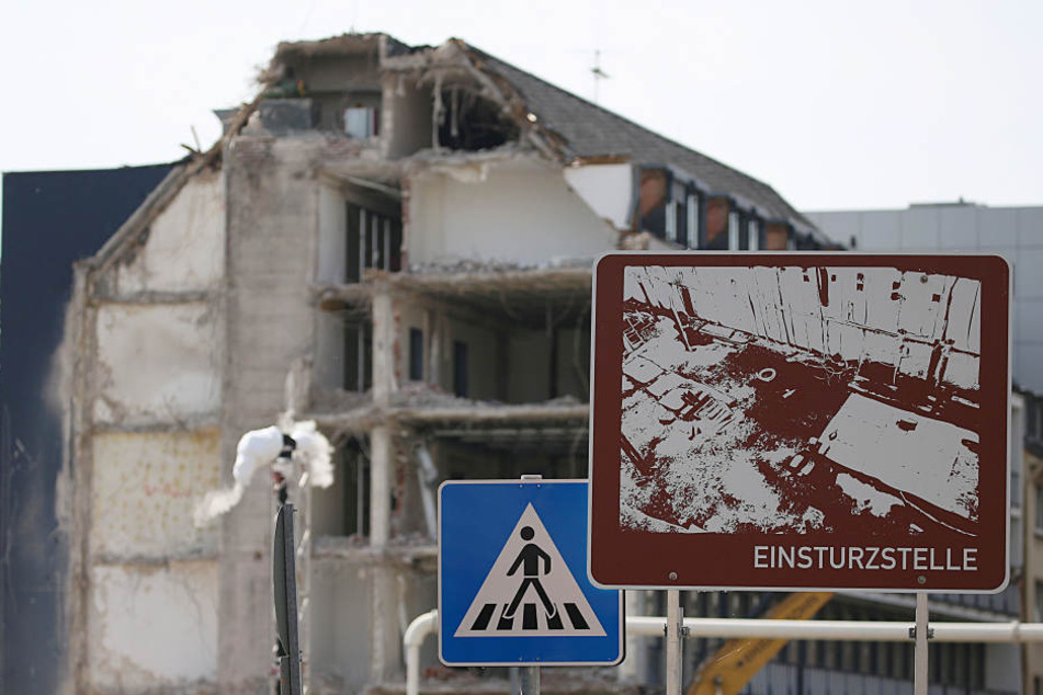 Die Einsturzstelle des Kölner Stadtarchivs.