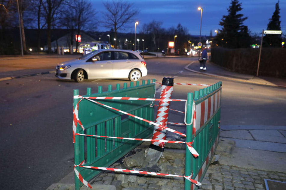 Die Frankenberger Straße musste während der Unfallaufnahme zeitweise voll gesperrt werden.