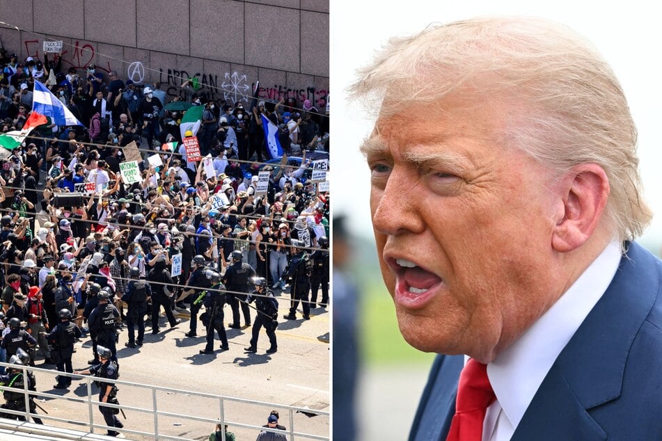 President Donald Trump on Sunday called on federal agents to "liberate Los Angeles" as violent protests continue across the city.