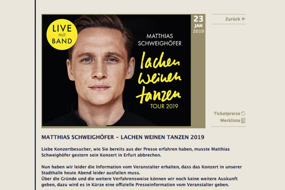Wie die Stadt Zwickau online bekannt gibt, muss das Konzert ausfallen.