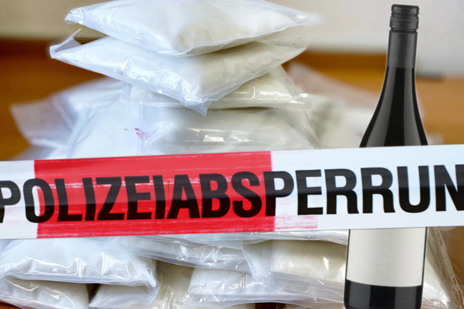 Der Zoll hat in zwei Weinflaschen insgesamt 1,5 Liter flüssiges Metamphetamin gefunden.