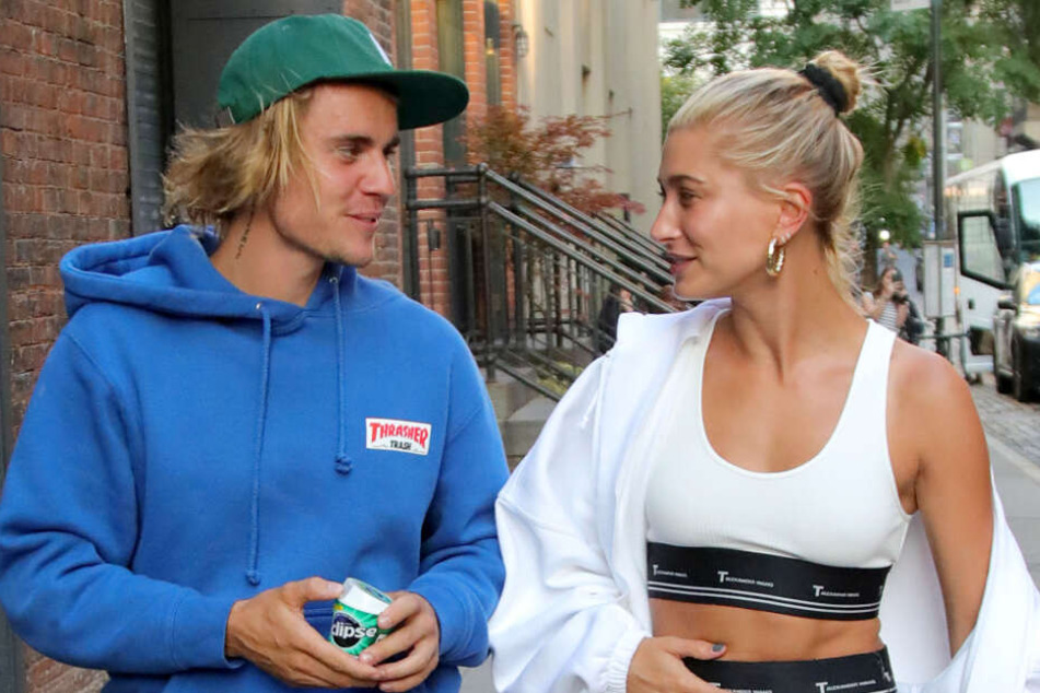 Justin und Frau Hailey zusammen im Jahr 2018.