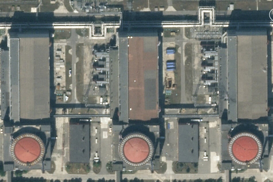 Das ukrainische Atomkraftwerk Saporischschja aus der Vogelperspektive.