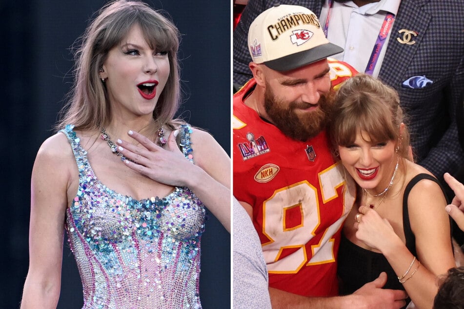 Taylor Swift (l.) is busy in Australia with The Eras Tour, but will her boyfriend, Travis Kelce, soon pay her a visit?