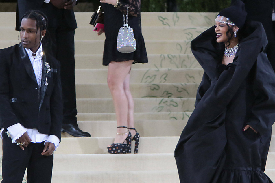 Rihanna (r) and A$AP Rocky (l) at the 2021 MET Gala. The couple confirmed their romance in May during an interview with GQ.