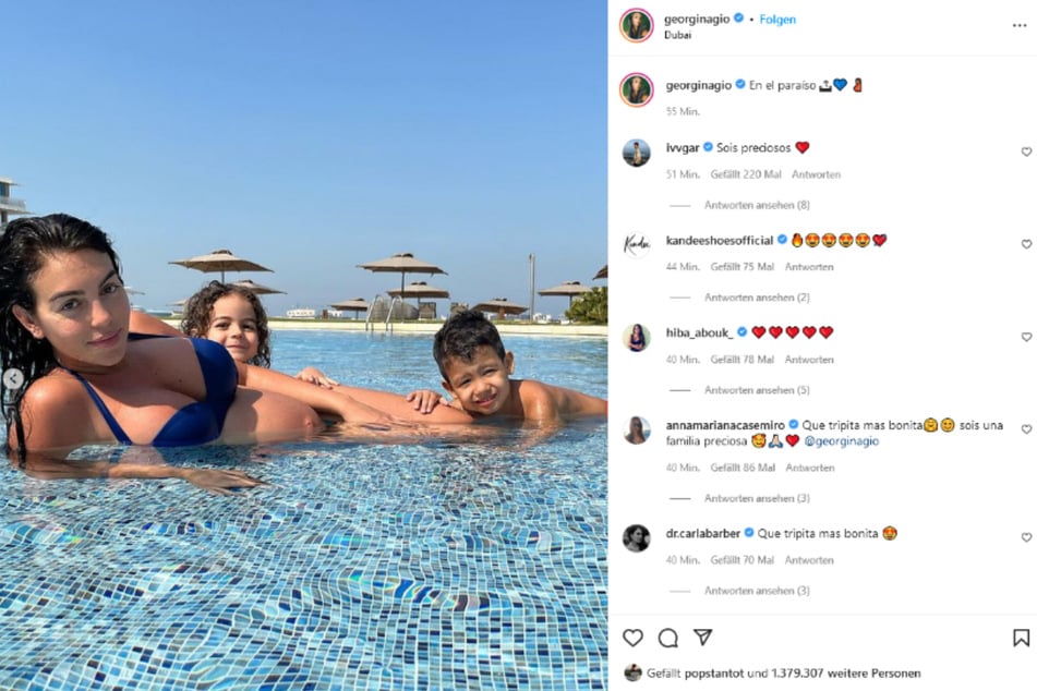 Auf Instagram zeigte Georgina Rodriguez (28) ihre wachsende Babykugel und teilte glückliche Momente mit ihrer Familie.