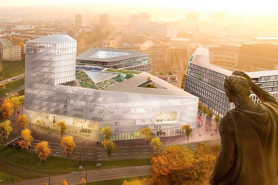 So soll das neue Rathaus laut einer ersten Visualisierung aussehen.