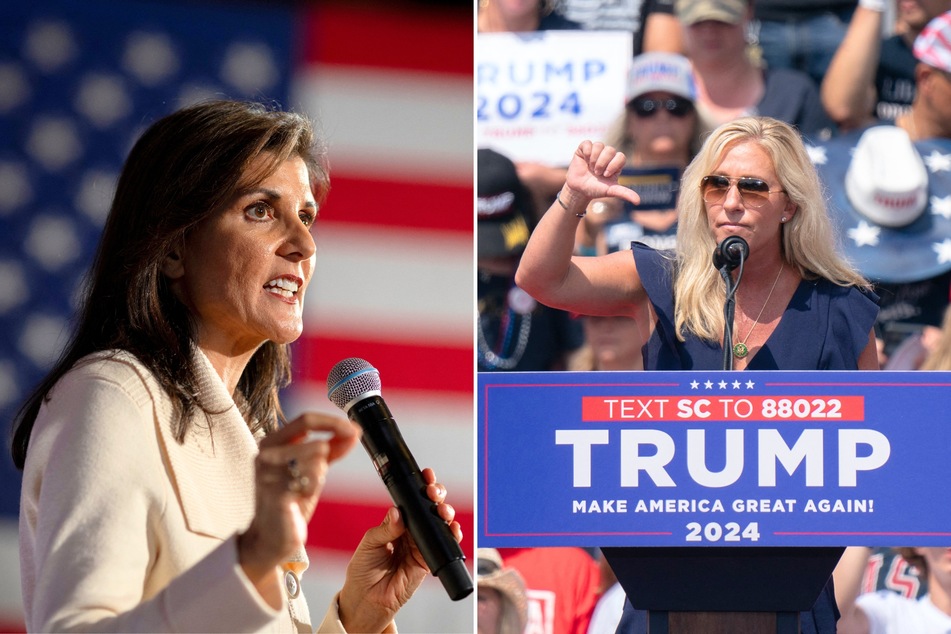 Congresswoman Marjorie Taylor Greene (r) said "MAGA would revolt" if Donald Trump added Nikki Haley to his hypothetical 2024 presidential team.