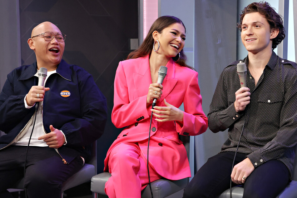 Fans gushed over Zendaya and Tom Holland (r) on the Spider-Man: No Way Home press tour in 2021.