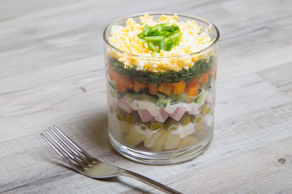 In kleine Gläser gefüllt, kreiert man ideale Portionen für ein Buffet.