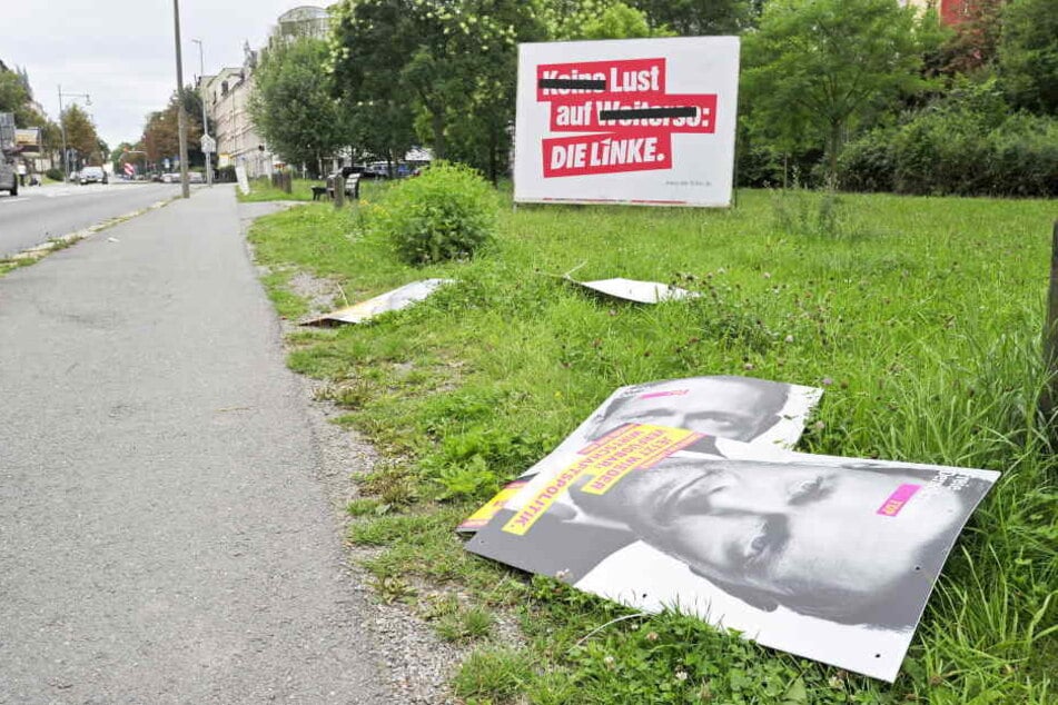 Christian Lindner am Boden: In der Rechsstraße wurden FDP-Plakate heruntergerissen.