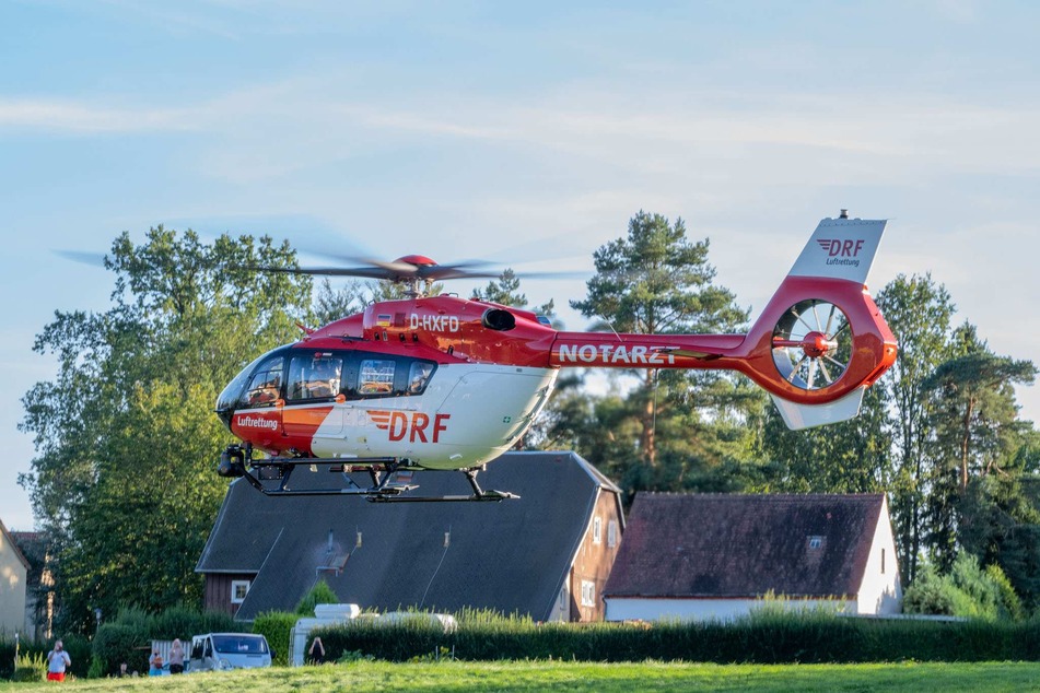 Rettungshubschrauber "Christoph 62" brachte den Schwerverletzten nach Görlitz.