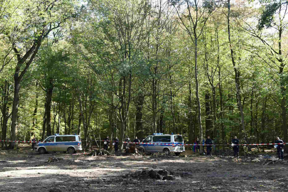 Polizei am Hambacher Forst.