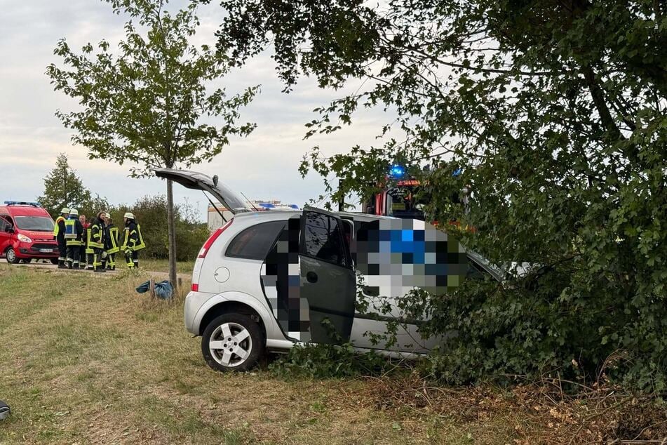 Das Auto der Mutter krachte gegen zwei Bäume.