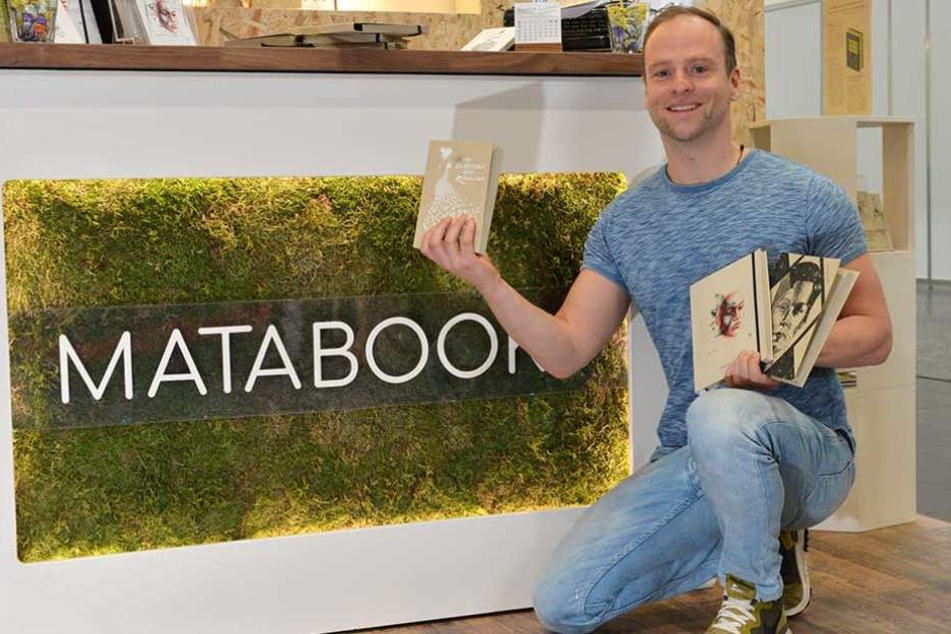 Weltneuheit aus Dresden: Matabook-Firmengründer Kay Hedrich (35) produziert vegane Bücher aus Graspapier.