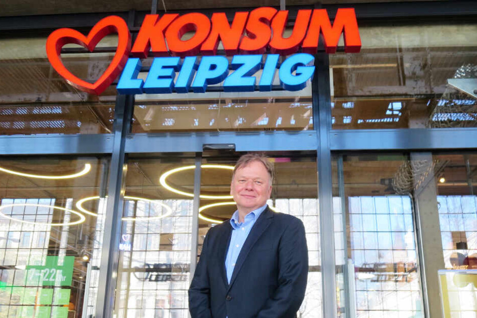 Kann die ablehnende Haltung gegen seine Westwerk-Filiale nicht verstehen: Leipzigs Konsum-Chef Dirk Thärichen (49).