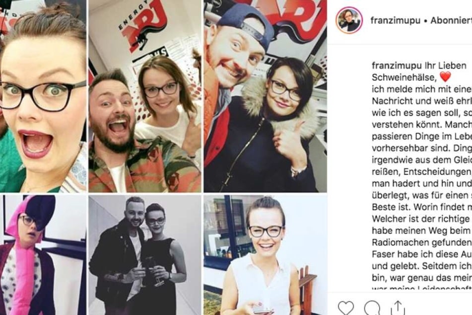 Mit dem Post gab Franzi das Aus auf Instagram bekannt.