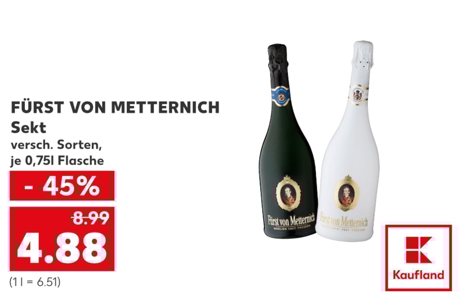 Fürst von Metternich Sekt für nur 4,88 Euro.