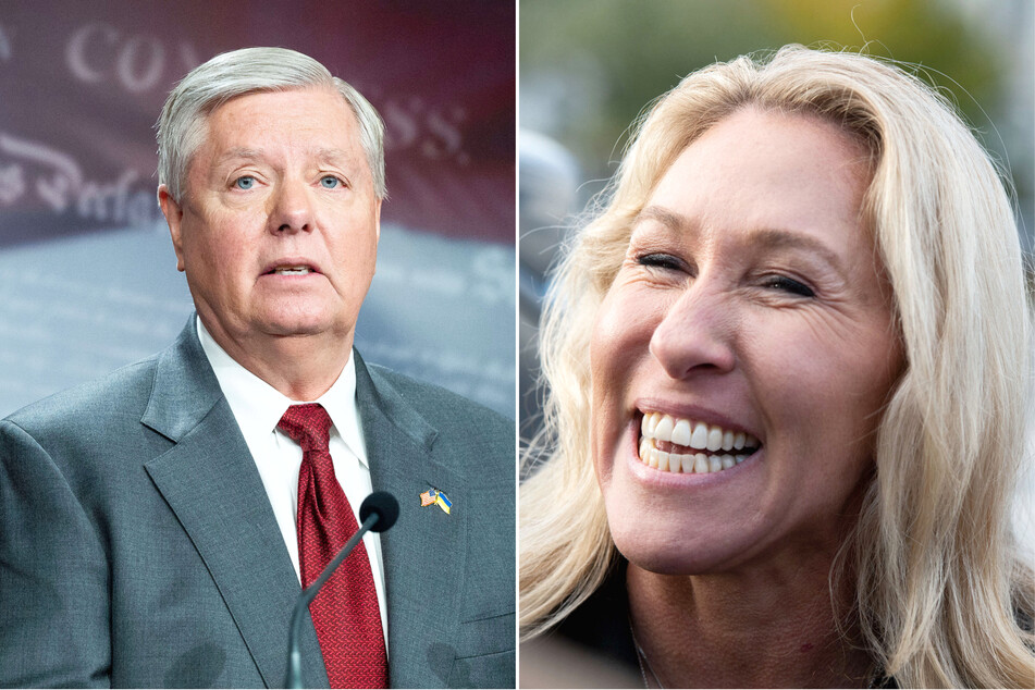 Marjorie Taylor Greene shared a doctored photo of fellow Republican Lindsey Graham after he criticized her for defending the alleged Pentagon leaker.