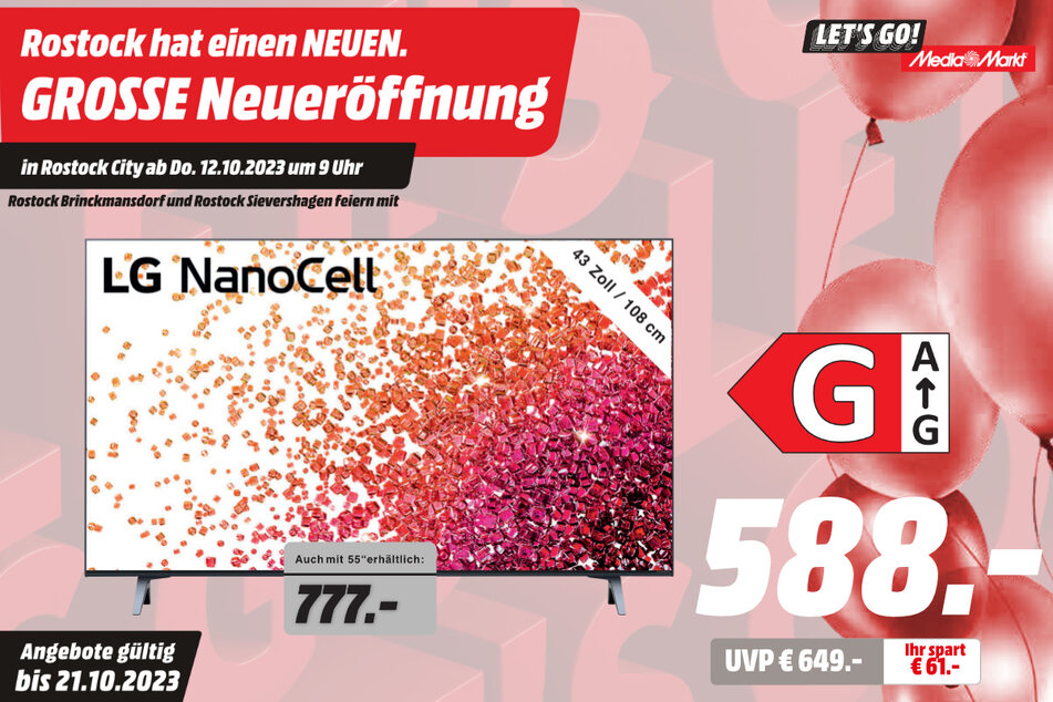 43-Zoll LG-Fernseher für 588 statt 649 Euro.