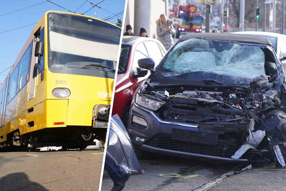 Stuttgarter Stadtbahn entgleist: Zwei Menschen verletzt