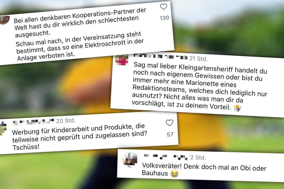 Eine Auswahl der Kommentare unter dem neuesten Kleingartensheriff-Video.