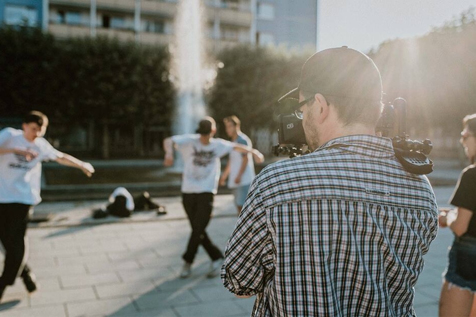 Dreharbeiten zum Imagefilm "About Chemnitz".