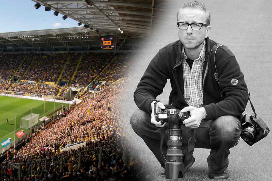 Fotograf Frank Dehlis (✝45) - der
Dynamo-Rasen war sein Arbeitsplatz.
