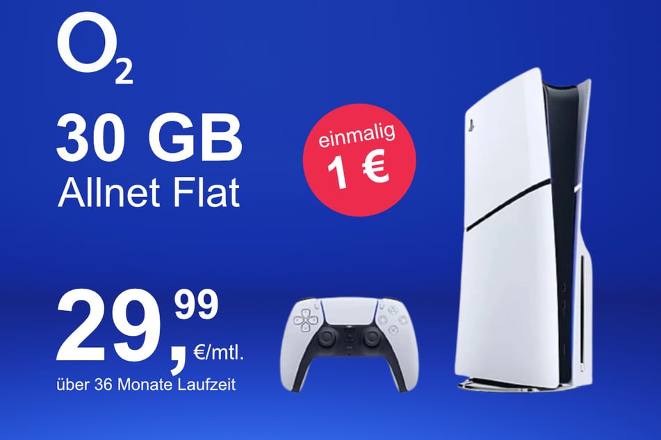 Die PS5 Slim Digital Edition im o2 Mobile M inkl. 30 GB+ für einmalig nur 1 Euro.