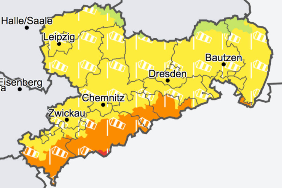In Sachsen wird vor Sturm -und Orkanböen gewarnt.
