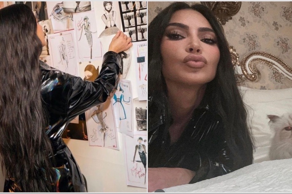 Kim Kardashian had a date night with Karl Lagerfeld's cat while getting some inspiration for the Met Gala.