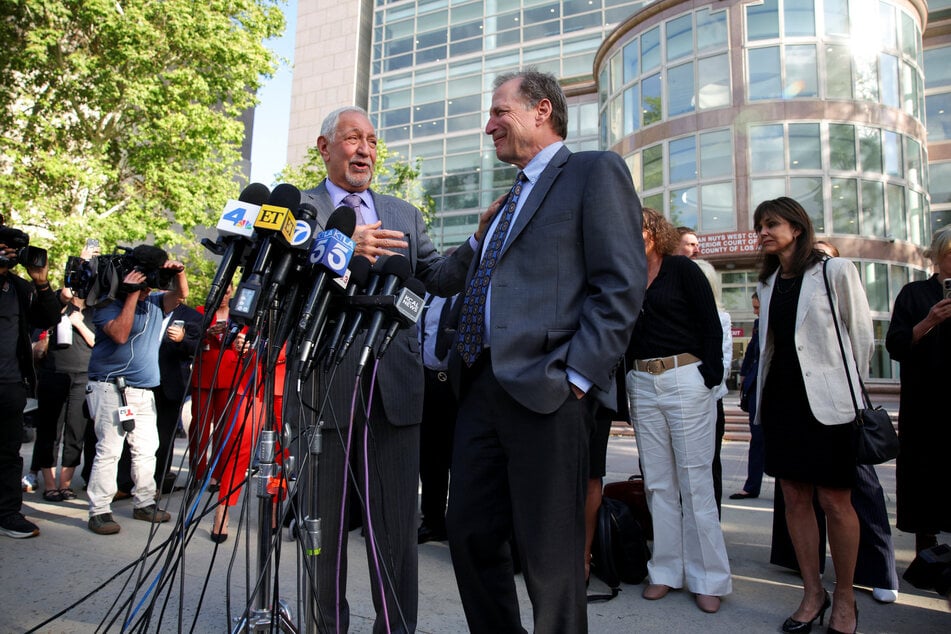 Defense attorney Mark Geragos spoke to reporters after his clients were ruled eligible for resentencing.