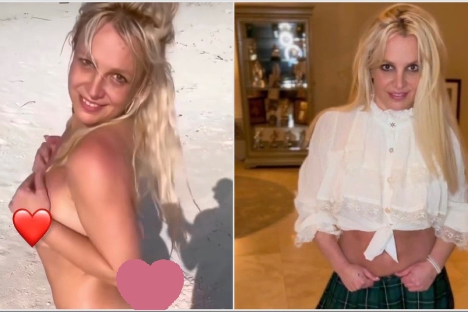 Britney Spears strips down in beach clip: "I run around naked!!!"