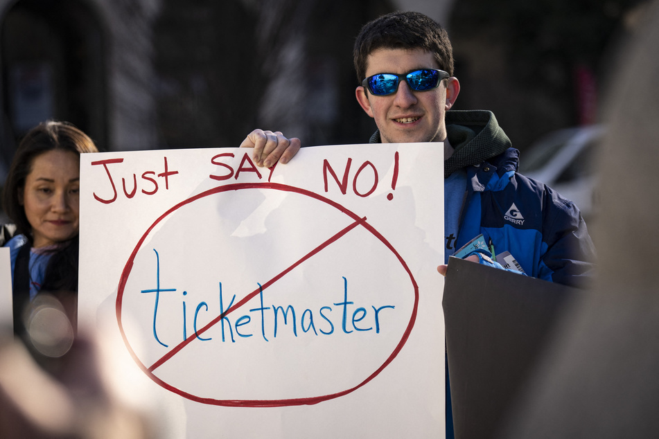 Demonstrators gathered outside the US Capitol on January 24 in Washington DC in protest of Ticketmaster.