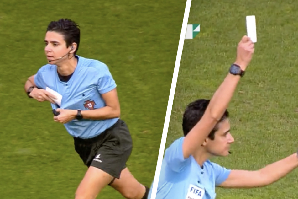 Die portugiesische Schiedsrichterin zückte zum ersten Mal eine Weiße Karte.