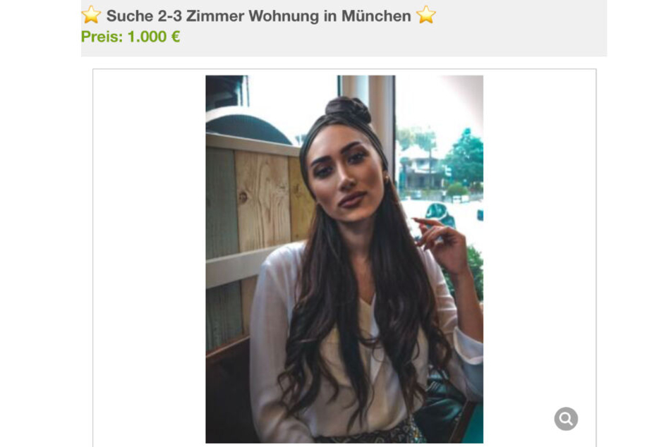 Mit dieser Anzeige sucht Samira Yasmin Leila nach einer neuen Wohnung in München.