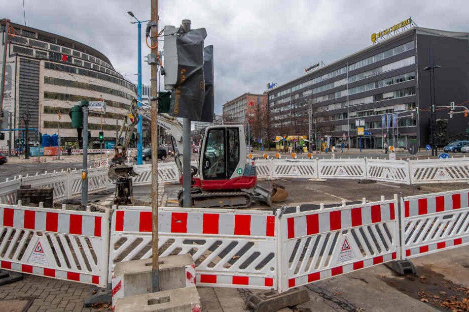 Nadelöhr Chemnitz: Baustellen - wie hier in der Augustusburger Straße - machen es Autofahrern nicht ganz einfach, ins Zentrum zu gelangen.