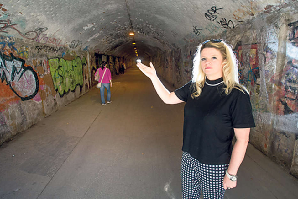 Susanne Schaper (39, Linke) kritisiert unter anderem die dunkle Bazillenröhre in Chemnitz.