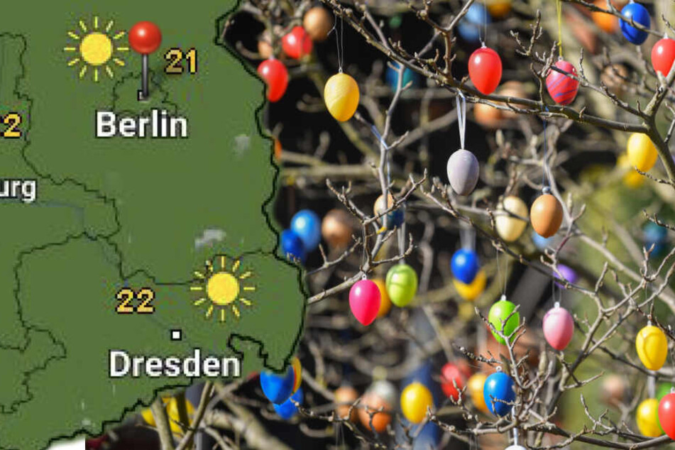 Die Ostertage laden zum Eiersuchen unter der strahlenden Sonne ein. (Bildmontage)