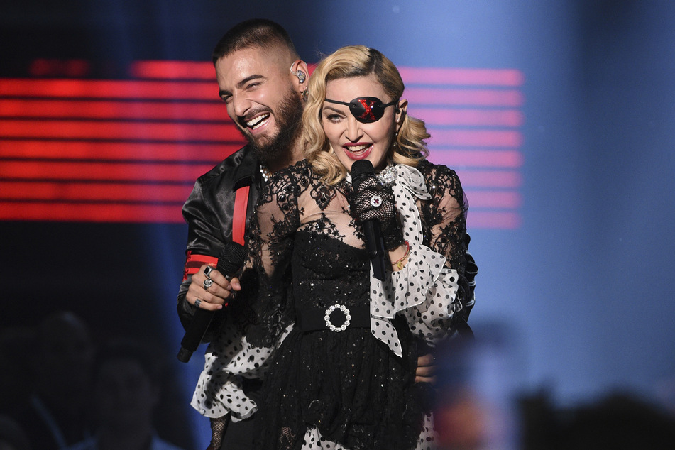 Der kolumbianischer Reggaeton-Sänger Maluma (29) und Madonna während ihres gemeinsamen Auftritts 2019 bei den Billboard Music Awards in Las Vegas.