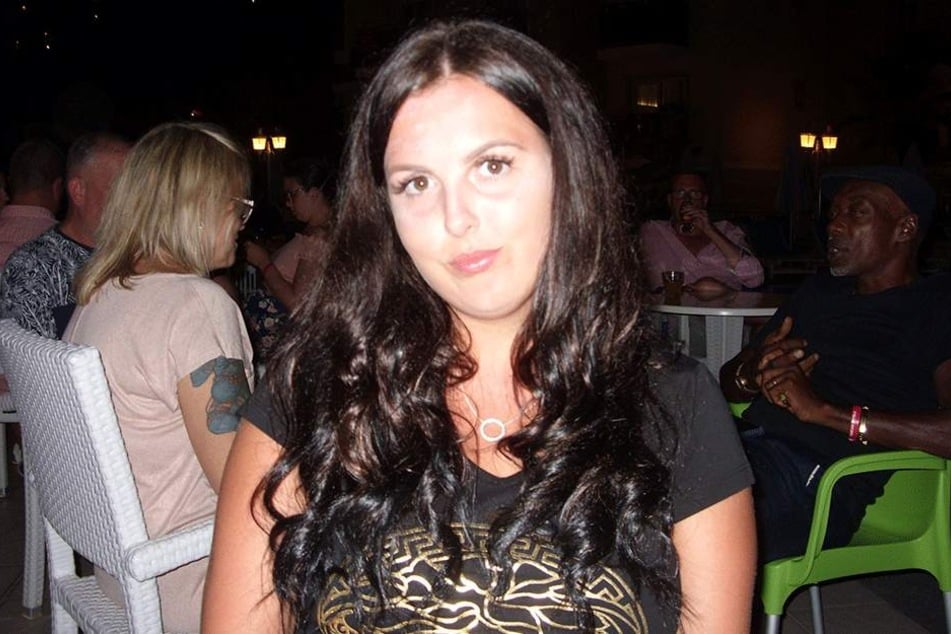 Amy Gallagher vor ihrem Friseurbesuch.