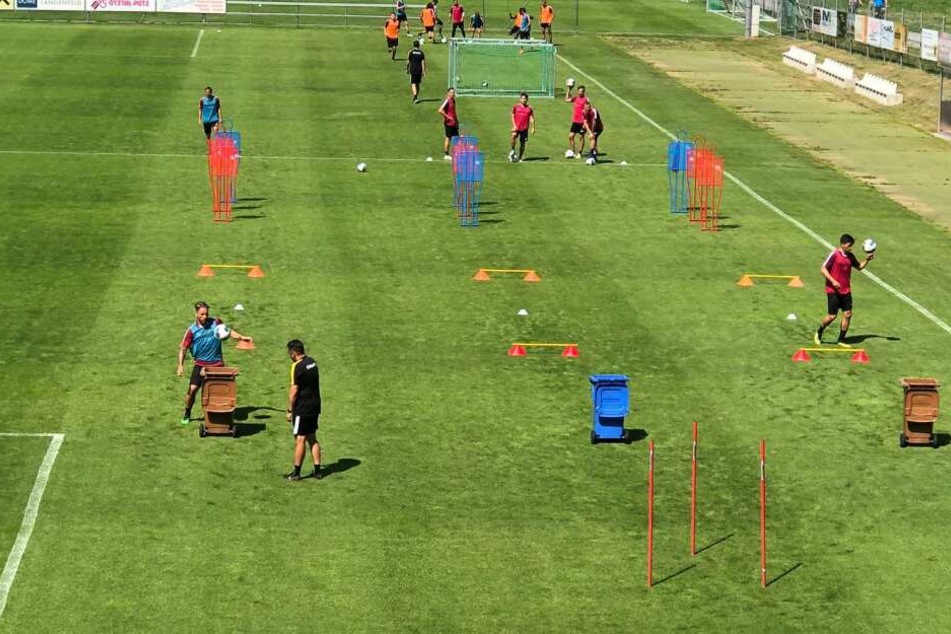 Am Ende des Trainings ging es spaßig zu.
