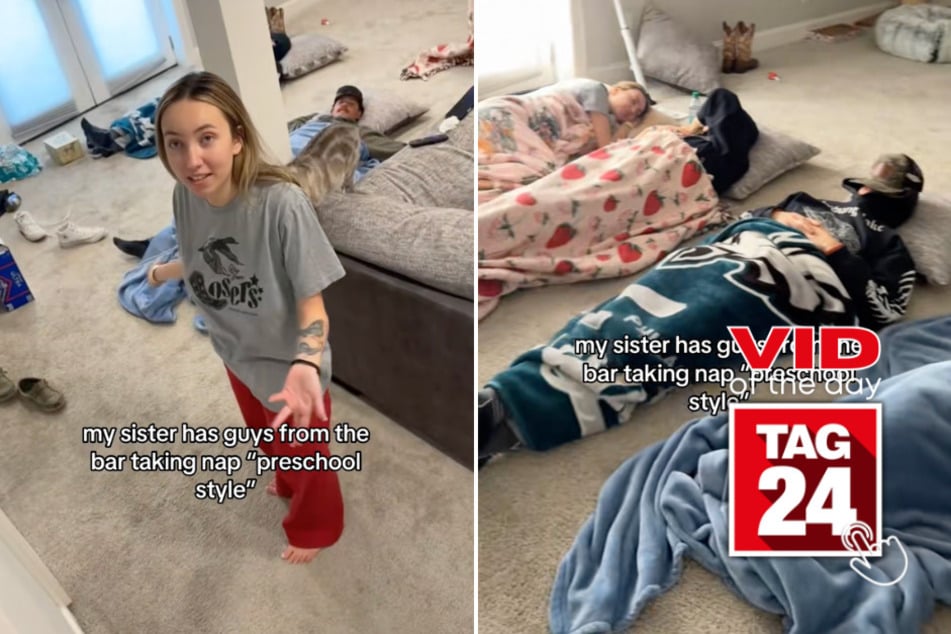 viral videos: Viral Video of the Day for March 8, 2026: Woman convinces bar patrons to take "preschool" nap in funny TikTok