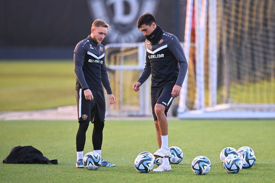 Tony Menzel (19, l.) und Claudio Kammerknecht (25, r.) dürfen am Dienstag wieder von den Fans beim Training besucht werden.